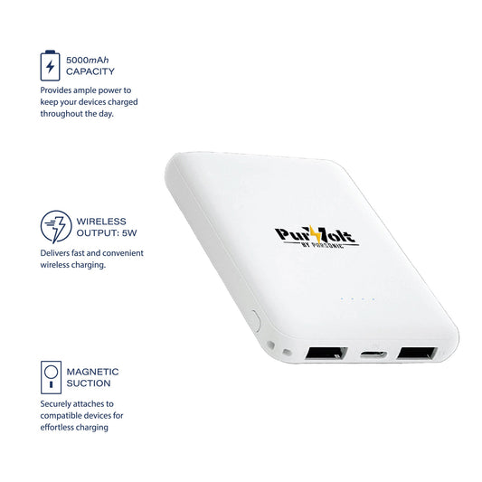 Pursonic Ultra-Compact Wireless Power Bank – 5000mAh Portable Charger with Wireless Output-1