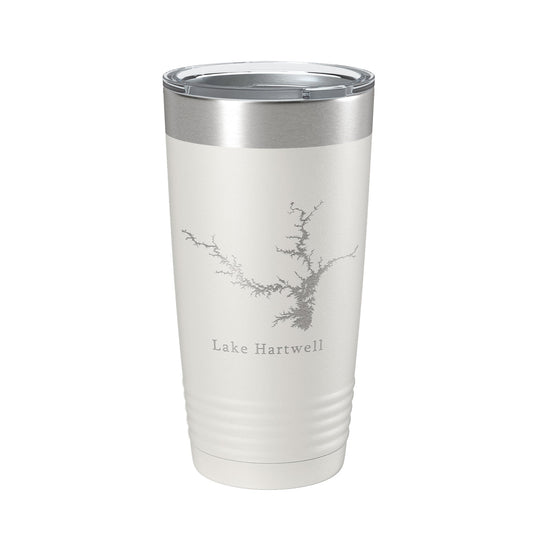 Lake Hartwell Map Tumbler Travel Mug Insulated Laser Engraved Coffee Cup Georgia South Carolina 20 oz-1