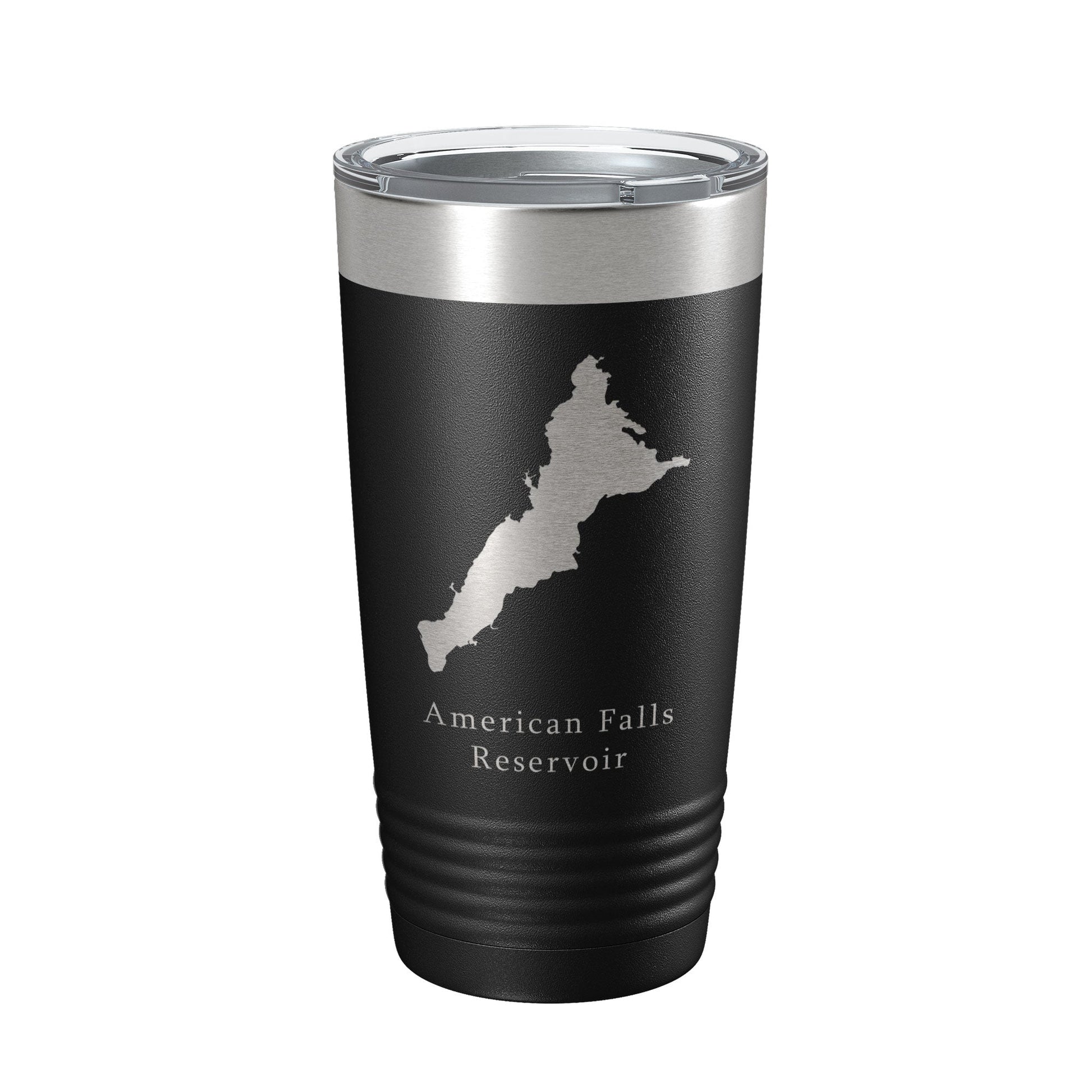 American Falls Reservoir Tumbler Lake Map Travel Mug Insulated Laser Engraved Coffee Cup Snake River Idaho 20 oz-0