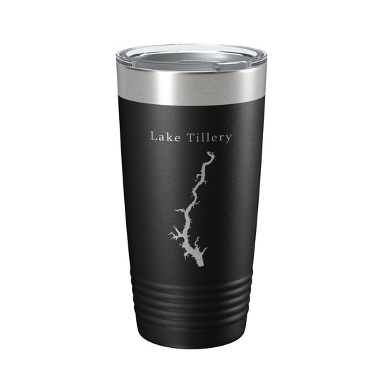 Lake Tillery Map Tumbler Travel Mug Insulated Laser Engraved Coffee Cup North Carolina 20 oz-0