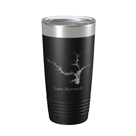 Lake Hartwell Map Tumbler Travel Mug Insulated Laser Engraved Coffee Cup Georgia South Carolina 20 oz-0
