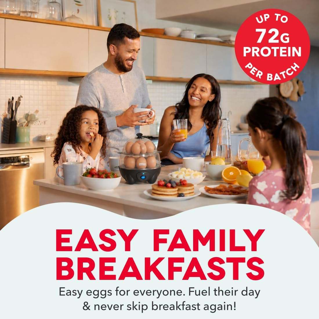 Deluxe Egg Cooker - Boiler, Poacher & Steamer - Includes Measuring & Recipe Guide - Dishwasher Safe - Holds 12 Eggs, Black