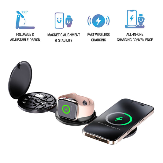 Pursonic 5-in-1 Folding Wireless Charging Station – Power Everything, All at Once-1
