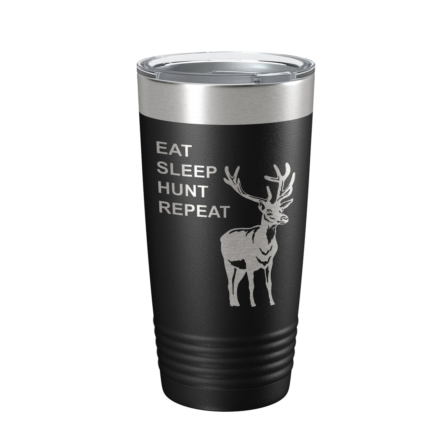 Deer Hunter Tumbler Eat Sleep Hunt Repeat Travel Mug Deer Hunting Insulated Laser Engraved Coffee Cup Gift 20 oz-0