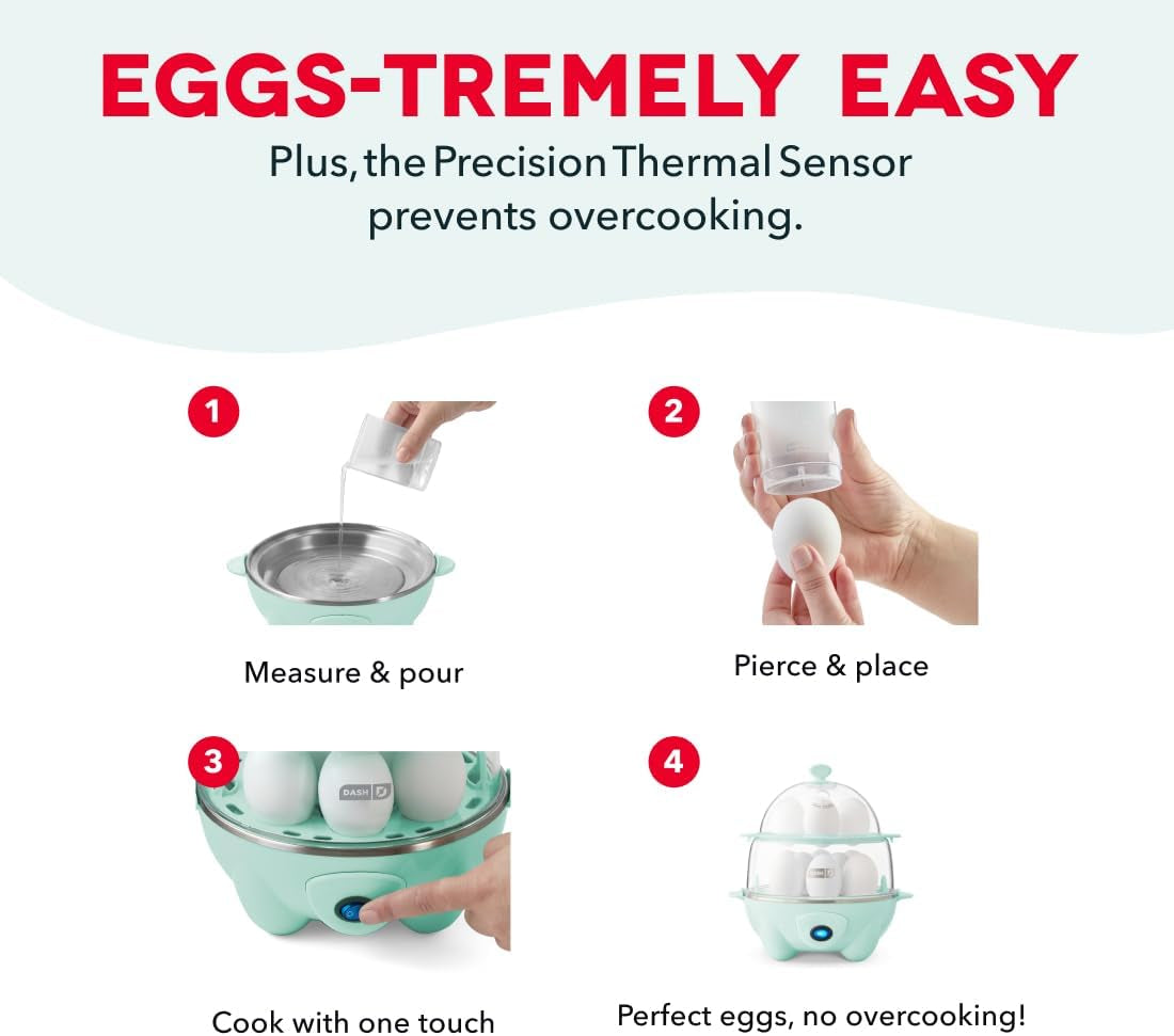 Deluxe Egg Cooker - Boiler, Poacher & Steamer - Includes Measuring & Recipe Guide - Dishwasher Safe - Holds 12 Eggs, Black